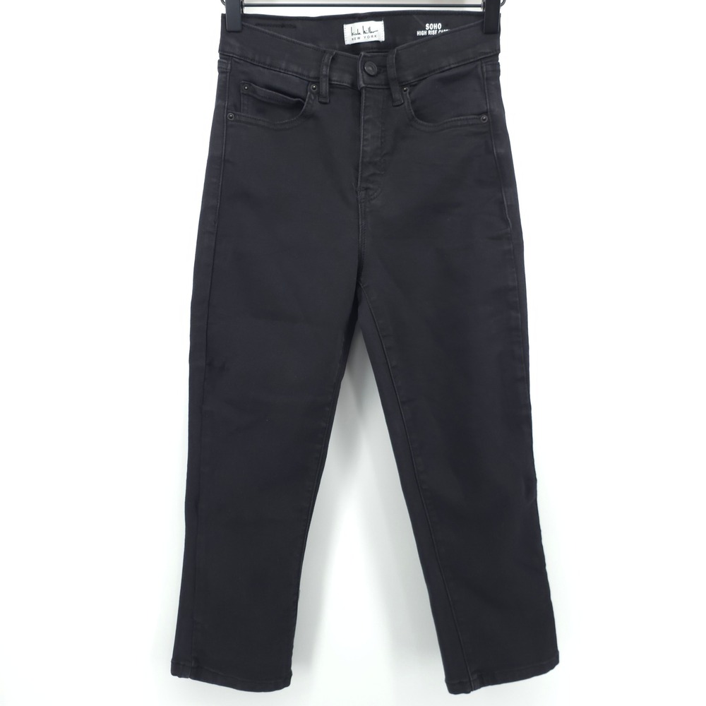 Nicole Miller Women SOHO High Rise Capri Jeans 4 Black Stretch Denim Crop